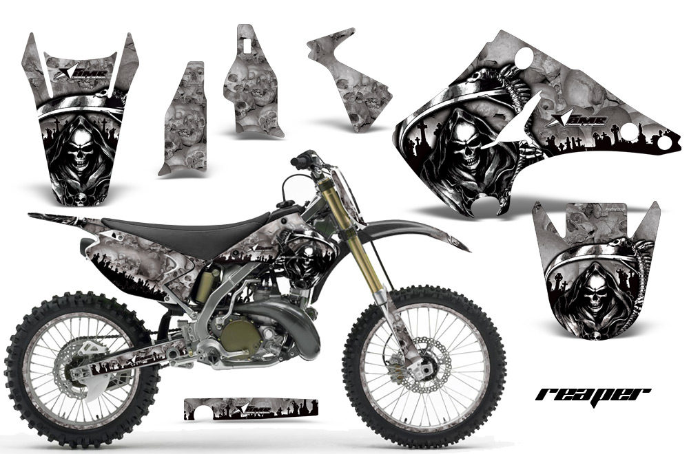 Kawasaki KX 125 250 03-08 NP Graphic Kit REAPER-GREY